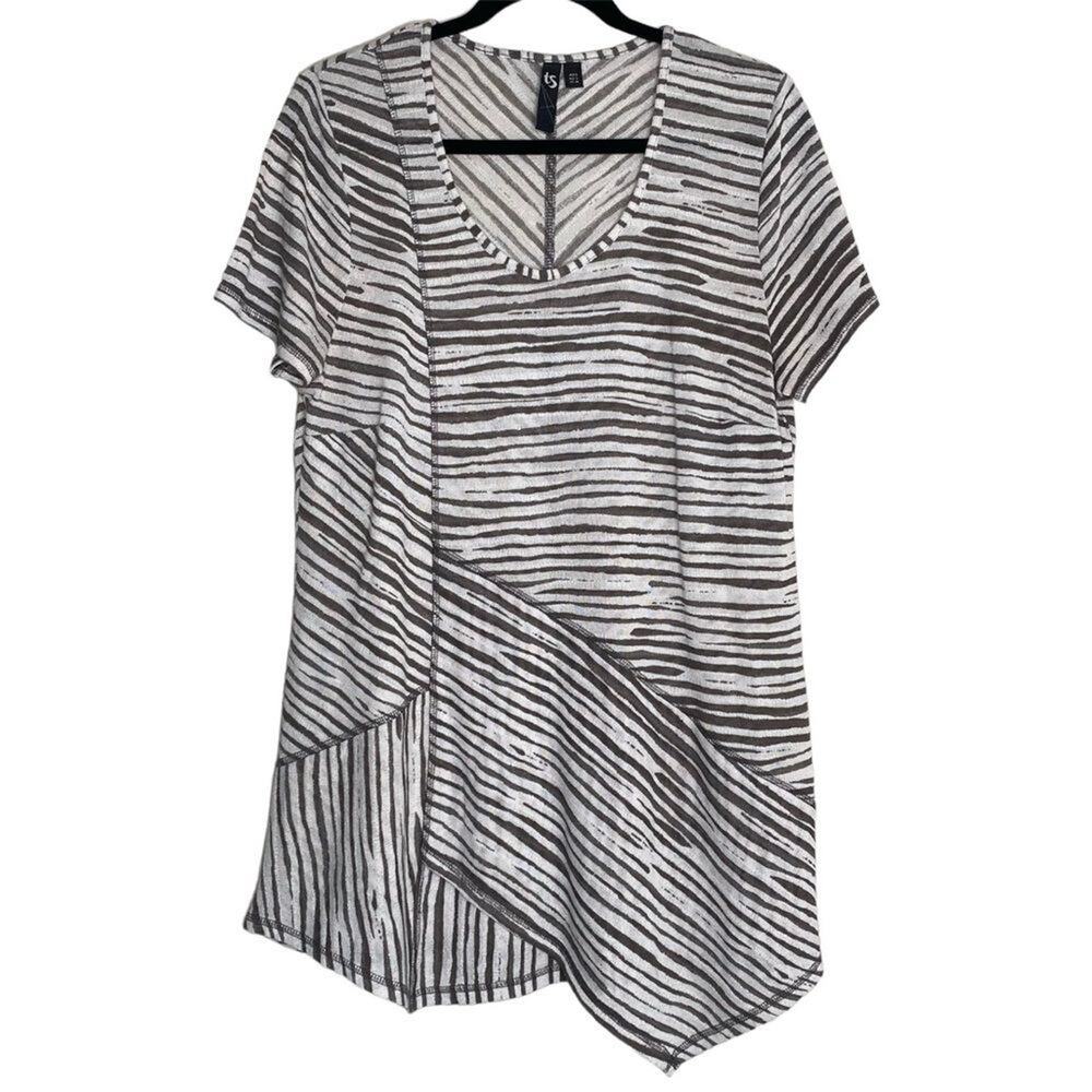 Ts Taking Shape Zebra Patchwork Asymmetrical Hem … - image 1